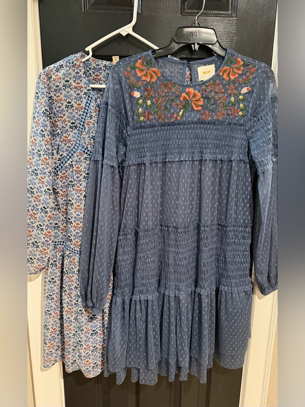 Lot of 2 Brand New Blue Anthropologie Long-Sleeve Dresses